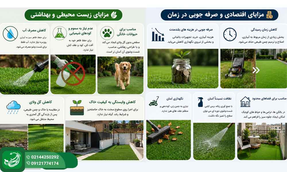 مزایای استفاده از چمن مصنوعی