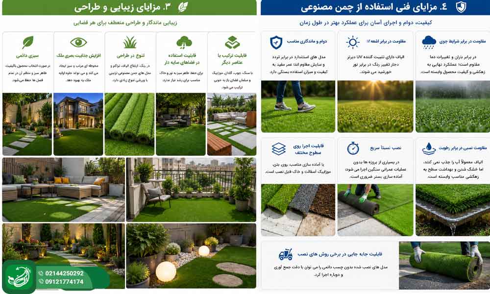 مزایای استفاده از چمن مصنوعی