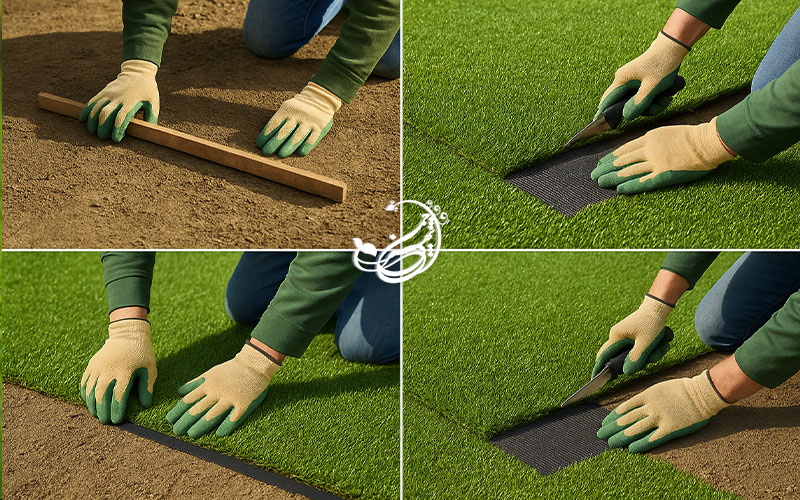 مراحل نصب چمن مصنوعی