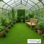 ۱۰ ایده جذاب برای تزیین گلخانه با چمن مصنوعی