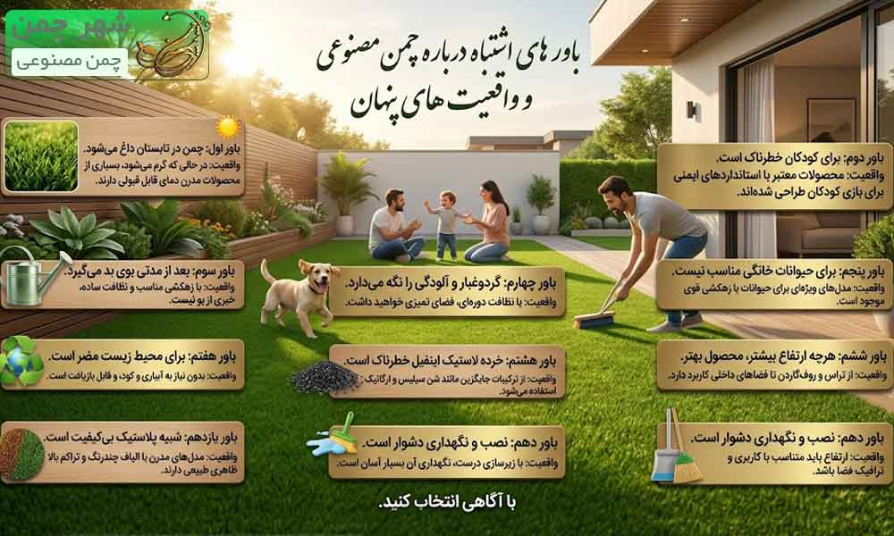 باورهای اشتباه در مورد چمن مصنوعی
