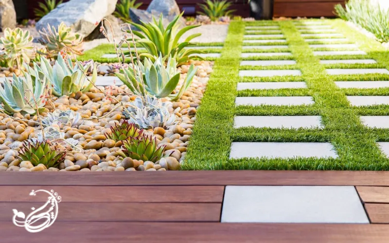 سنگ‌ های مناسب برای ترکیب با چمن مصنوعی