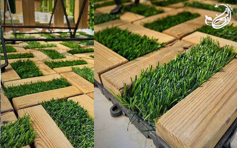 ترکیب چمن مصنوعی با عناصر دیگر