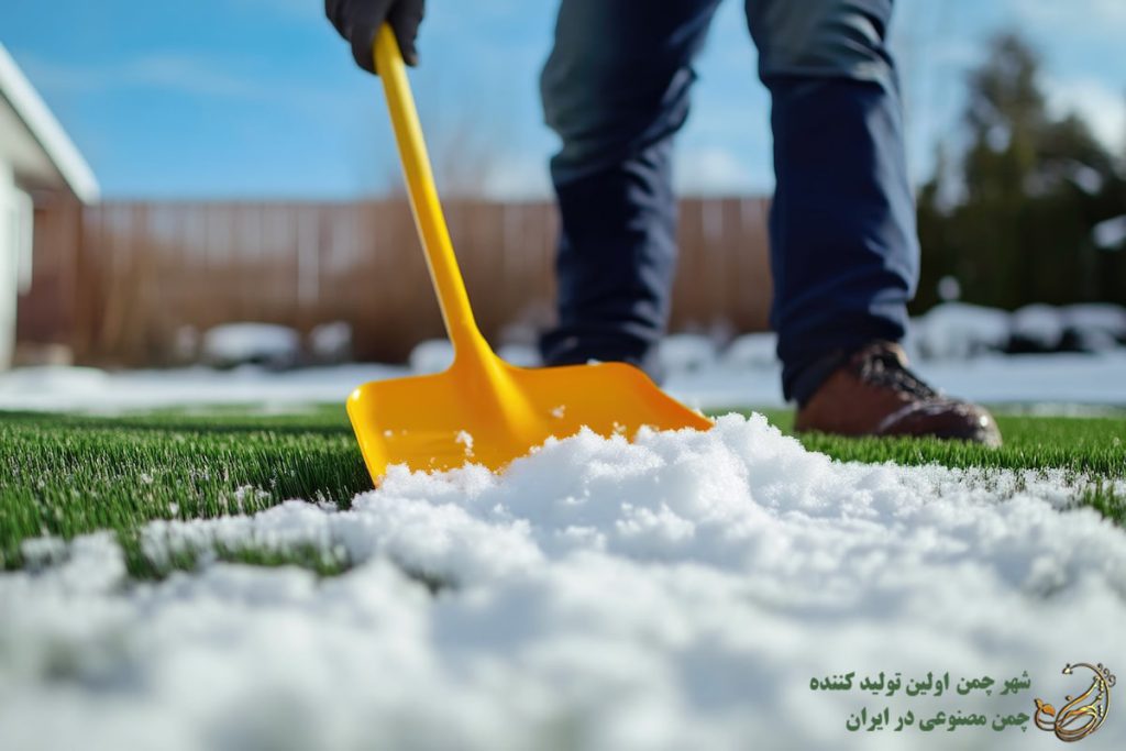 چمن مصنوعی در زمستان