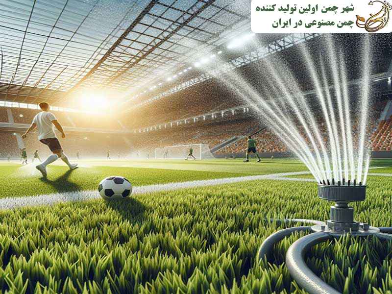 بهترین روش آبیاری چمن مصنوعی استادیوم
